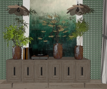 Wabi-sabi Style Potted Green Plant-ID:544770965