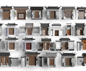 New Chinese Style Facade Element-ID:462519886