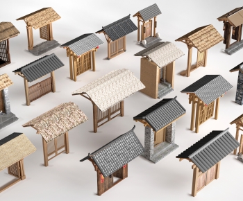 New Chinese Style Facade Element-ID:154283053