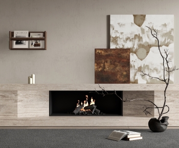 Wabi-sabi Style Fireplace-ID:396804091