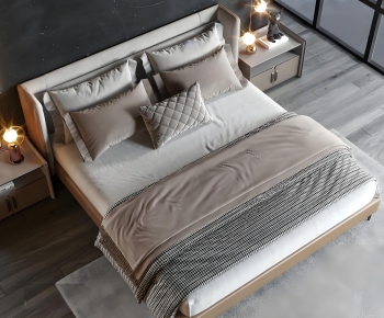 Modern Double Bed-ID:904659992