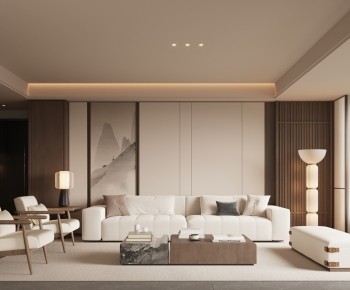New Chinese Style A Living Room-ID:738949871