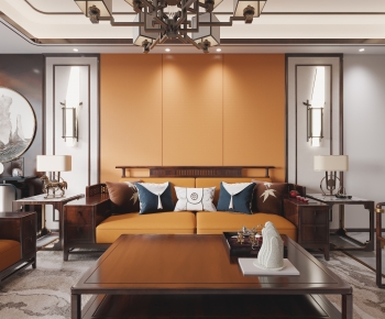 New Chinese Style A Living Room-ID:365834003