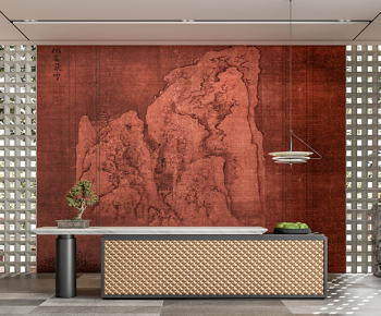 New Chinese Style Office Reception Desk-ID:654649787