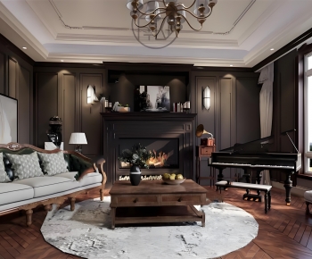 French Style A Living Room-ID:401891952