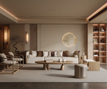 New Chinese Style A Living Room-ID:969418051
