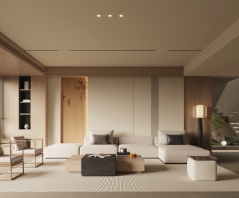 New Chinese Style A Living Room-ID:387178905