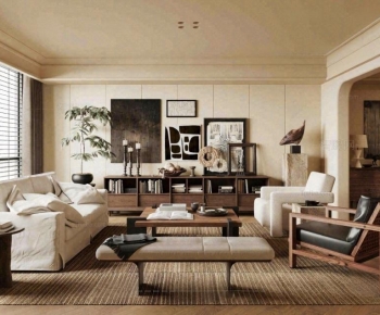 Wabi-sabi Style A Living Room-ID:627680064