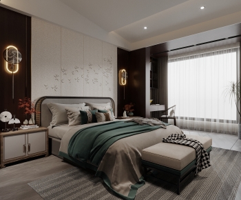 New Chinese Style Bedroom-ID:128982076