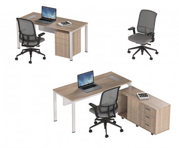 Modern Office Desk And Chair-ID:195190916