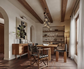 Wabi-sabi Style Dining Room-ID:963965895