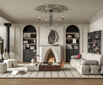 French Style A Living Room-ID:513820894