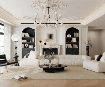 French Style A Living Room-ID:553491126