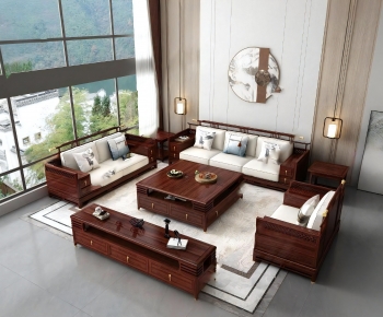 New Chinese Style Sofa Combination-ID:188682083