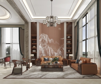 New Chinese Style A Living Room-ID:173308896