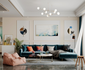 Modern A Living Room-ID:735754018