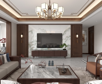 New Chinese Style A Living Room-ID:532565124