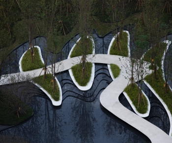 Modern Park Landscape-ID:402137041