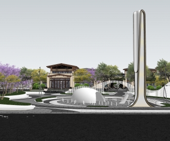 Modern Park Landscape-ID:614753011