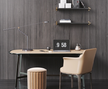 Modern Computer Desk And Chair-ID:498158939