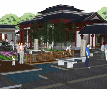 New Chinese Style Park Landscape-ID:696702001