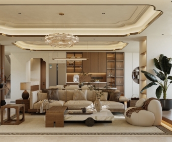 New Chinese Style A Living Room-ID:822889096