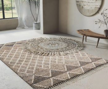 Wabi-sabi Style Circular Carpet-ID:414262068