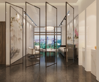 New Chinese Style Office Living Room-ID:672512054
