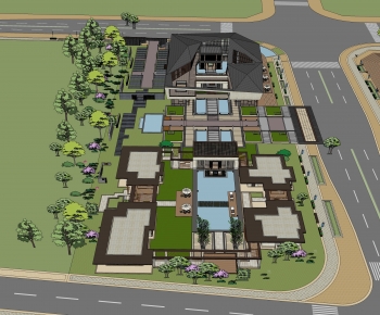 New Chinese Style Architectural Bird's-eye View Planning-ID:631273988