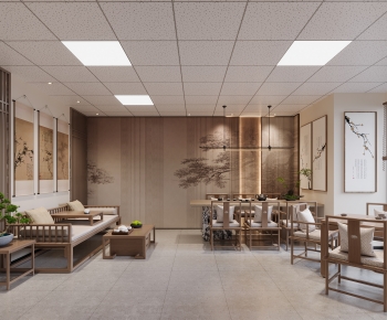 New Chinese Style Office Living Room-ID:155069117