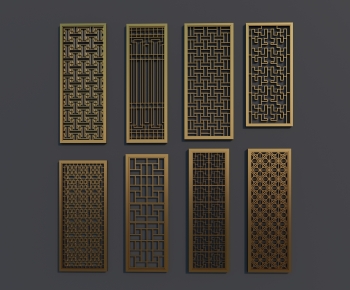 New Chinese Style Metal Screen Partition-ID:701598889