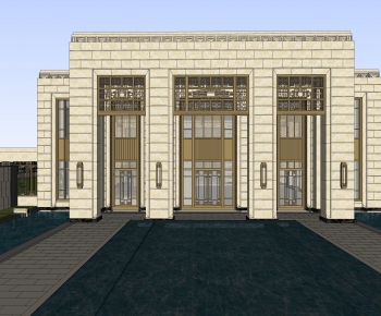 European Style Appearance Of Commercial Building-ID:415497061