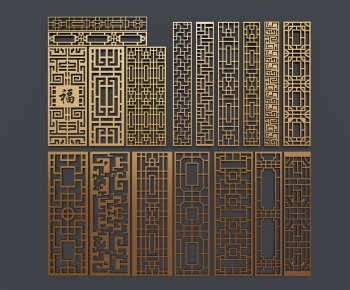 New Chinese Style Metal Screen Partition-ID:401271104