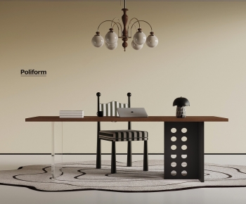 French Style Computer Desk And Chair-ID:646826034