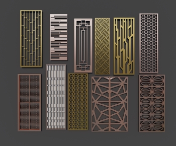 New Chinese Style Metal Screen Partition-ID:188885931