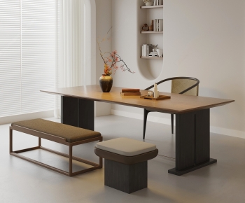 New Chinese Style Computer Desk And Chair-ID:443474054