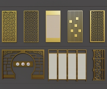 New Chinese Style Metal Screen Partition-ID:989691023