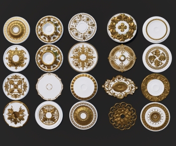 European Style Plaster Carved Top Plate-ID:390825031