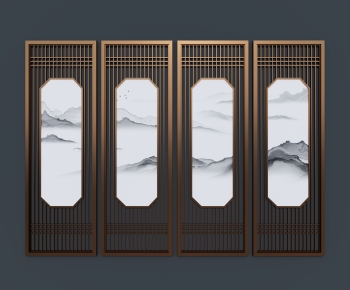 New Chinese Style Metal Screen Partition-ID:348120934