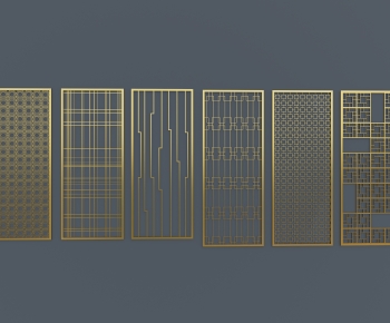 New Chinese Style Metal Screen Partition-ID:924511071