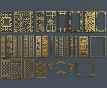 New Chinese Style Metal Screen Partition-ID:858639962