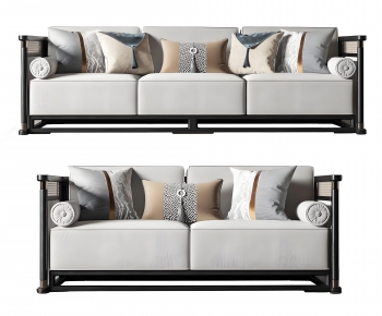 New Chinese Style Three-seat Sofa-ID:999329097