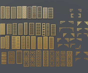 New Chinese Style Metal Screen Partition-ID:868855959