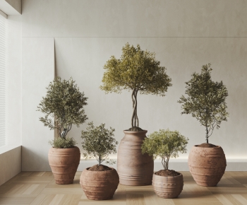Wabi-sabi Style Ground Green Plant Potted Plants-ID:568830012
