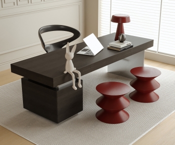 Modern Computer Desk And Chair-ID:908484943
