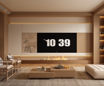 New Chinese Style A Living Room-ID:618791101