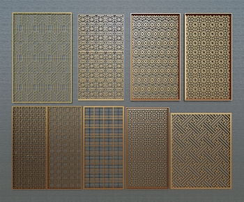 New Chinese Style Metal Screen Partition-ID:682291982