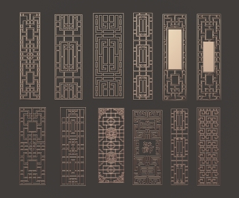 New Chinese Style Metal Screen Partition-ID:486159097
