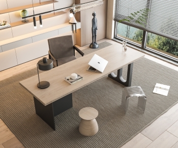 Modern Computer Desk And Chair-ID:131740618