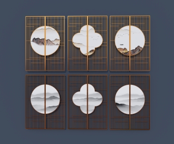 New Chinese Style Metal Screen Partition-ID:677623994